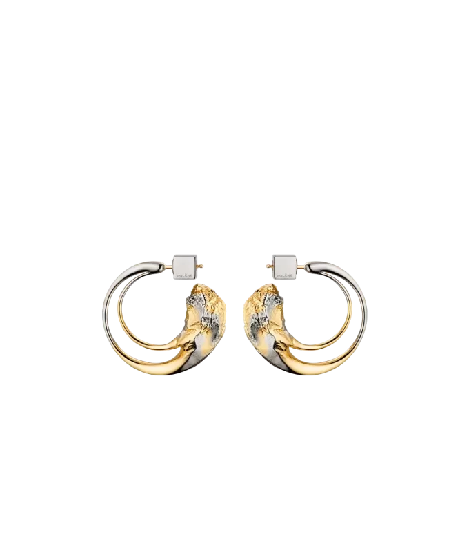 Eroz Hoop Earrings Edition Duo palladium with 24 carat gold plating Eroz Hoop Earrings Edition Duo palladium with 24 carat gold plating