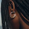 Eroz Hoop Earrings Edition Duo palladium with 24 carat gold plating Eroz Hoop Earrings Edition Duo palladium with 24 carat gold plating