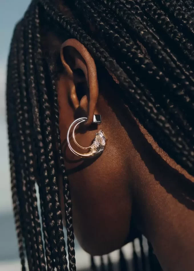 Eroz Hoop Earrings Edition Duo palladium with 24 carat gold plating Eroz Hoop Earrings Edition Duo palladium with 24 carat gold plating