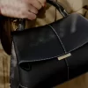 Mokki Mini Edition  Textured Black with Ecru Stitching