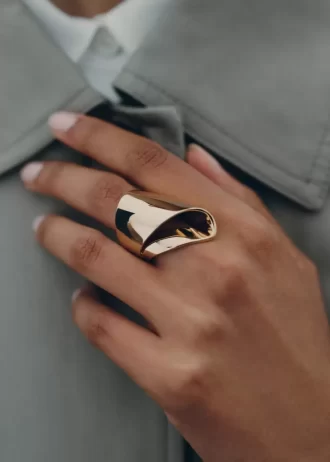Éole Draped Ring Edition  24 carat gold gilded