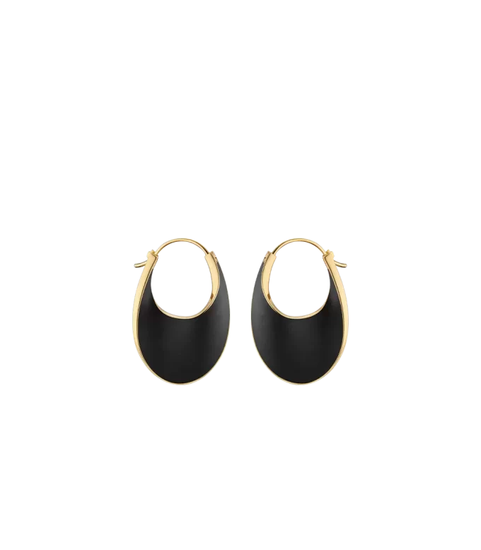 Éole Slim Hoop Earrings Edition Black Leather Éole Slim Hoop Earrings Edition Black Leather