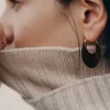 Éole Slim Hoop Earrings Edition Black Leather Éole Slim Hoop Earrings Edition Black Leather