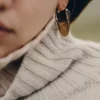 Éole Slim Hoop Earrings Edition Black Leather Éole Slim Hoop Earrings Edition Black Leather