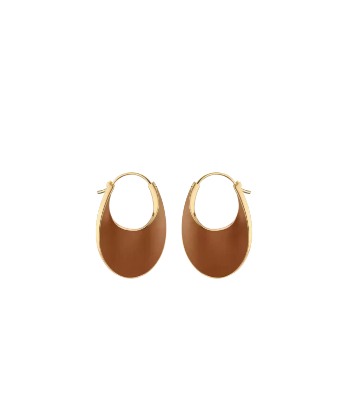 Éole Slim Hoop Earrings Edition Camel Leather Éole Slim Hoop Earrings Edition Camel Leather