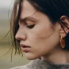 Éole Slim Hoop Earrings Edition Camel Leather Éole Slim Hoop Earrings Edition Camel Leather