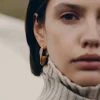Éole Slim Hoop Earrings Edition  Taupe Leather