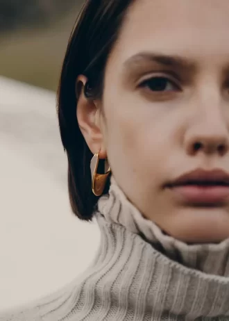 ole slim hoop earrings edition taupe leather 2 330x462 - &Eacute;ole Slim Hoop Earrings Edition  Taupe Leather