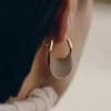 Éole Slim Hoop Earrings Edition  Taupe Leather