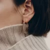 Éole Slim Hoop Earrings Edition  Taupe Leather