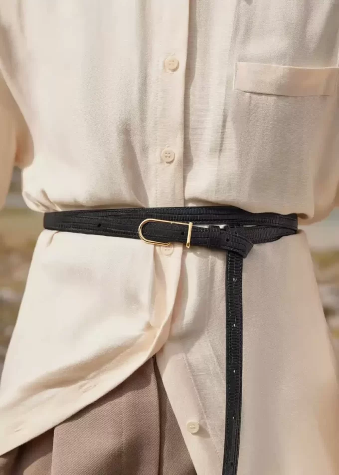 Thin Umi Belt Edition Black Lizard Print Thin Umi Belt Edition Black Lizard Print