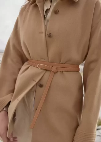 Thin Umi Belt Edition  Textured Camel